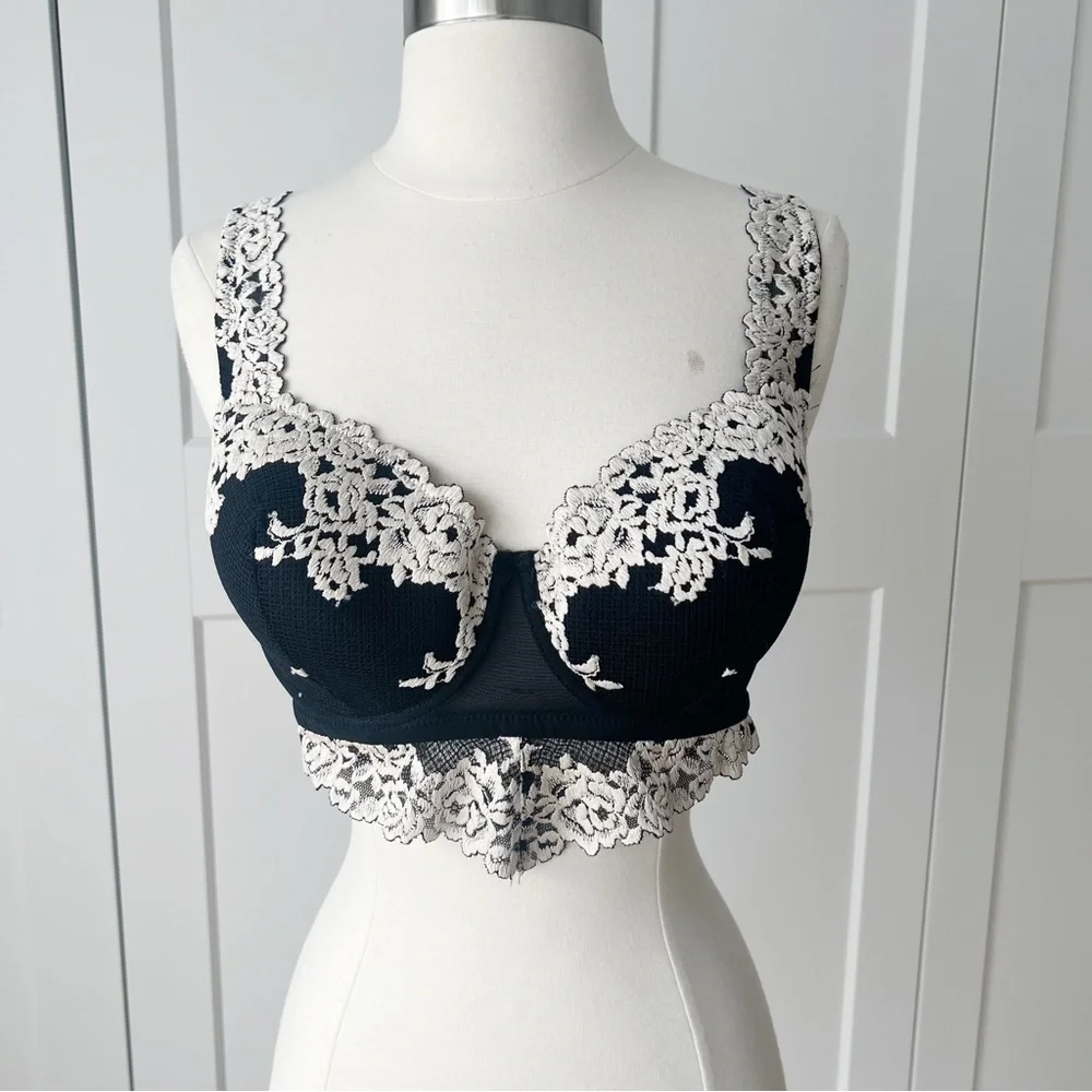 INTIMISSIMI Lace Black Beige Bra sz. 38D NWT